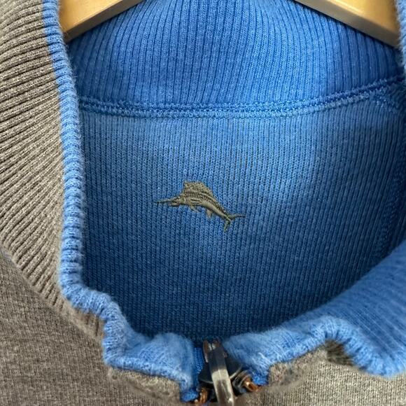 Tommy Bahama Reversible Sweater 1/4 Zip Pullover Blue Gray
Pullover Mens L - Picture 8 of 8